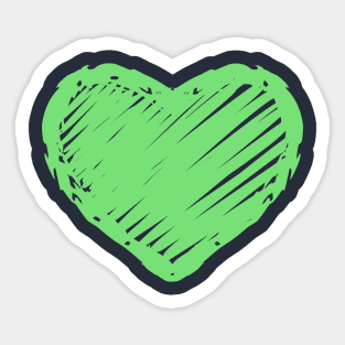 Pastel Green Heart Chalkboard Doodle Sticker